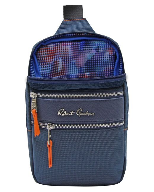 Robert Graham Blue Ricky Sling Bag for men