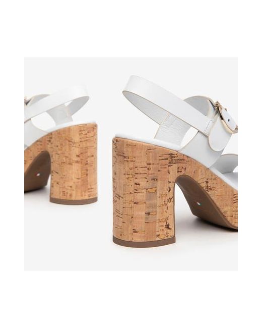 Nero Giardini White Slingback Platform Sandal