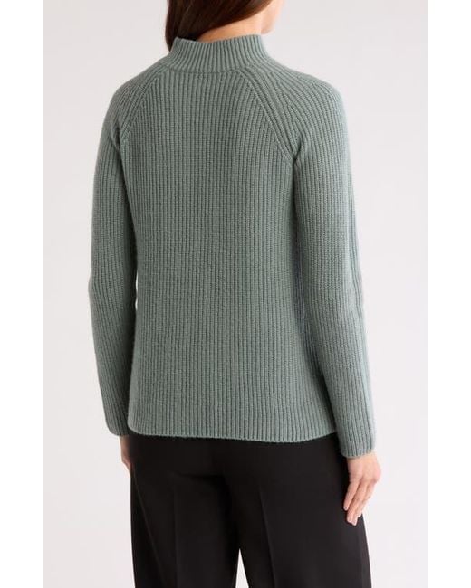 Vince Gray Ribbed Mock Neck Pullover