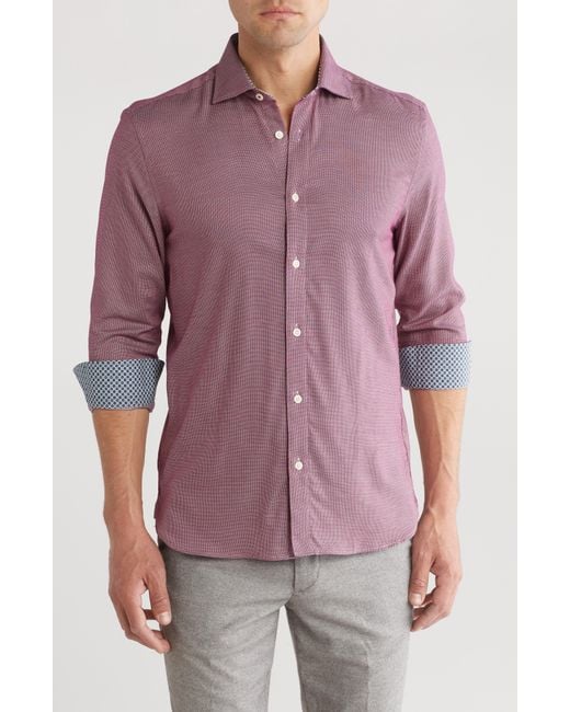 Ted Baker Purple Senoia Slim Fit Dress Shirt for men