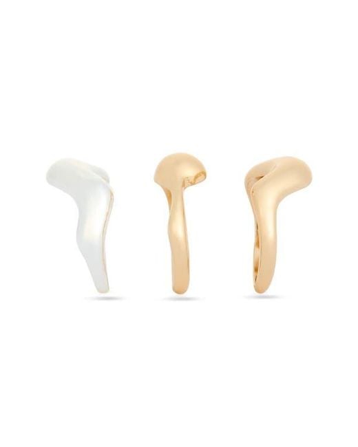 Leith White 3-Pack Wavy Assorted Rings