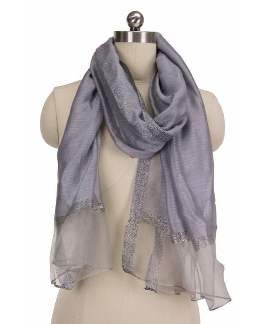 Saachi Brown Shimmer Border Scarf