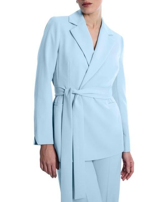 BCBGMAXAZRIA Blue Belted Tailored Jacket