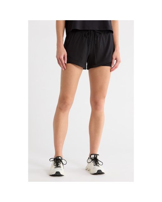90 Degrees Black Lightstreme Lite Wave 2-In1 Shorts