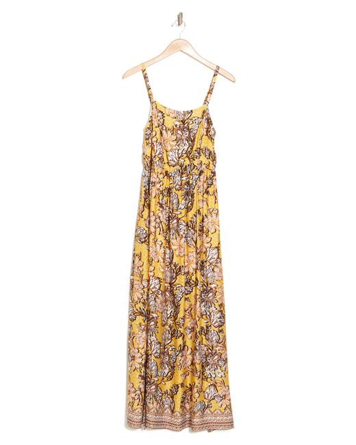 Socialite Metallic Tiana Floral Print Maxi Dress