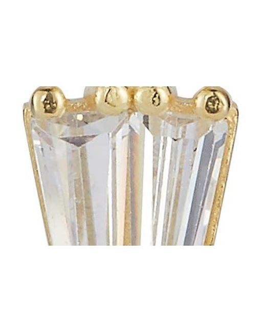 Glaze Jewelry White Cubic Zirconia Drop Huggie Hoop Earrings
