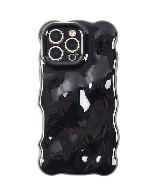 Auramma Black Glossy Bubbles Iphone 16 Pro Case