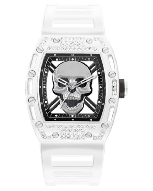 Ed Hardy White X Silicone Strap Watch for men