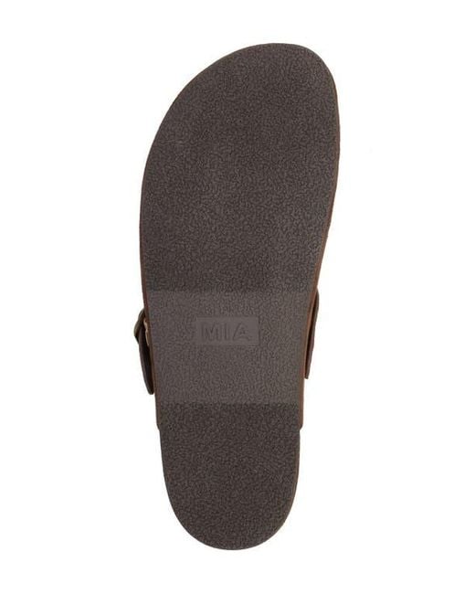 MIA Brown Buckle Strap Mule