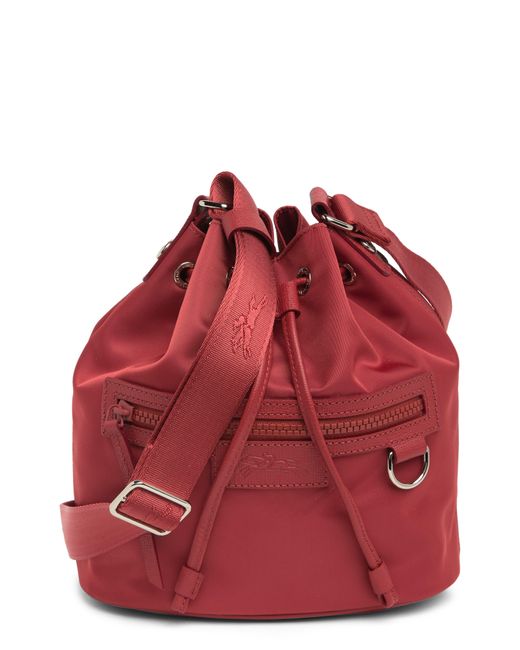 Longchamp Red Neoprene Bucket Bag