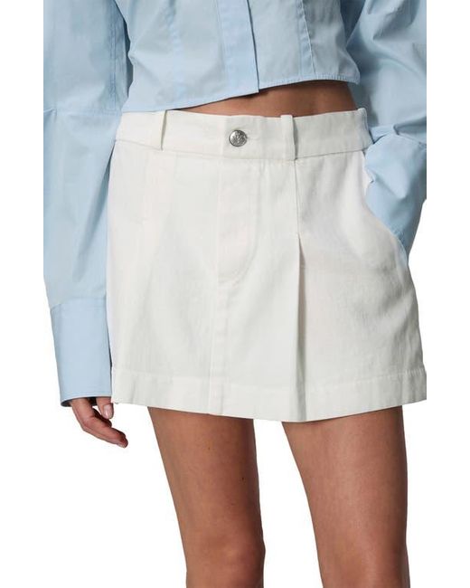 Rag & Bone Blue Esme Pleated Front Cotton Blend Skort