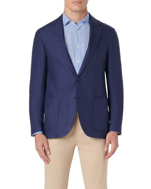 Bugatchi Blue Linen Blazer for men