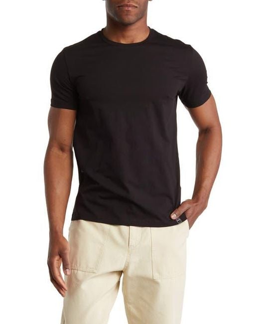 T.R. Premium Black Solid Cotton-Blend Crewneck T-Shirt for men