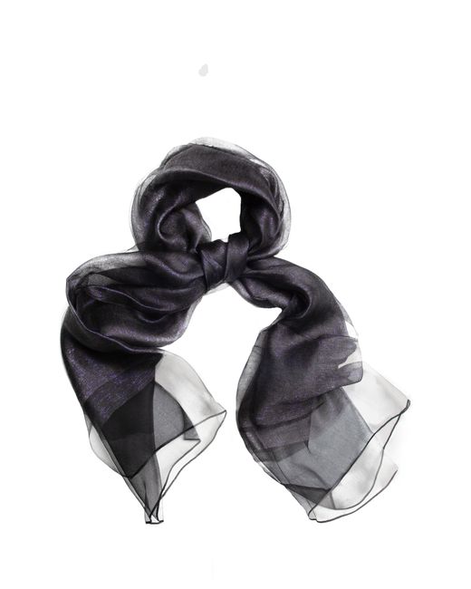 Saachi Gray Sheer Silk Scarf