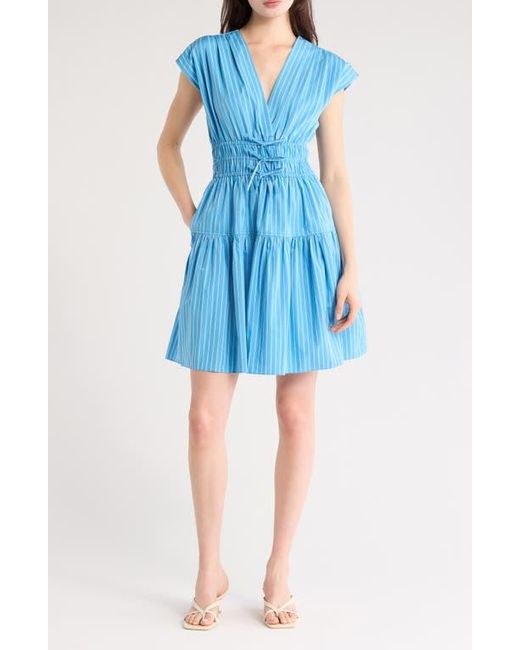 10 Crosby Derek Lam Tora Pinstripe Sleeveless Fit & Flare Dress in Blue |  Lyst