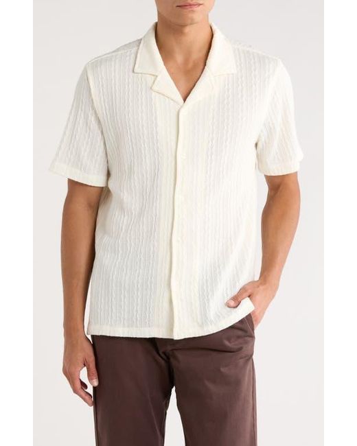 INDUSTRY REPUBLIC CLOTHING White Textured Camp Shirt for men
