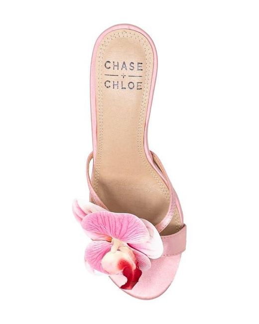 In Touch Footwear Pink Flower Slide Sandal
