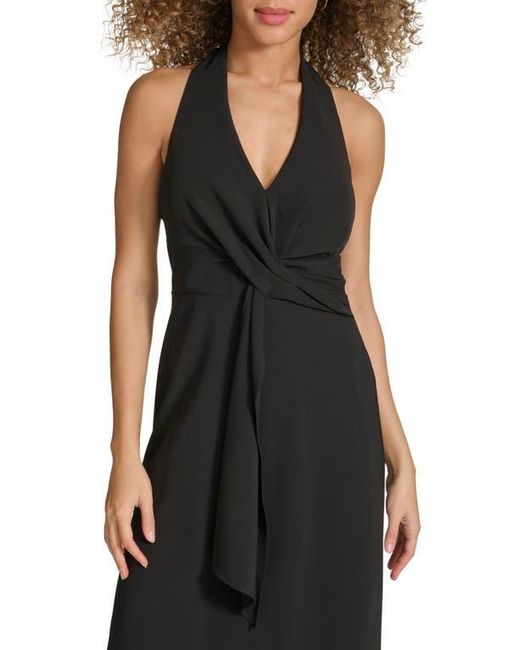 Siena Jewelry Women's Black Halter Midi Dress