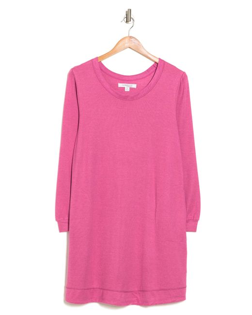 Ellen Tracy Long Sleeve Lounger Nightgown in Pink | Lyst