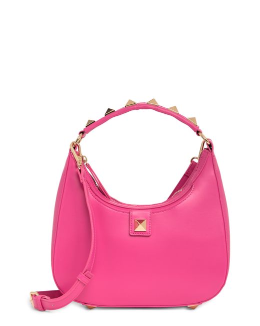 BCBGMAXAZRIA Pink Studded Crossbody Hobo Bag
