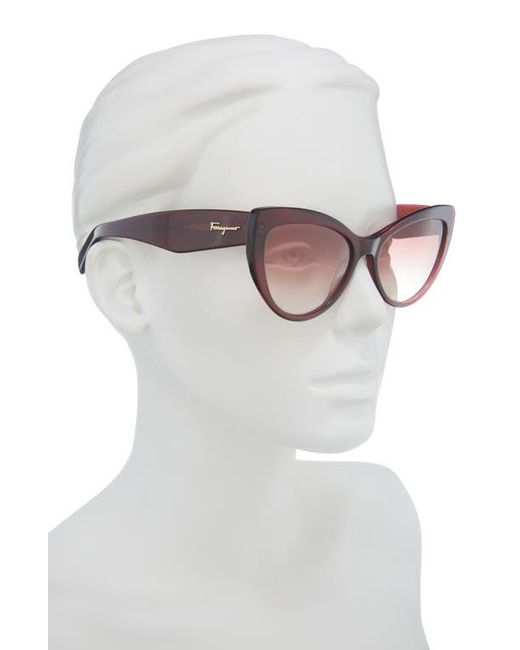 Ferragamo Salvatore 56Mm Cat Eye Sunglasses in Red | Lyst display picture 2