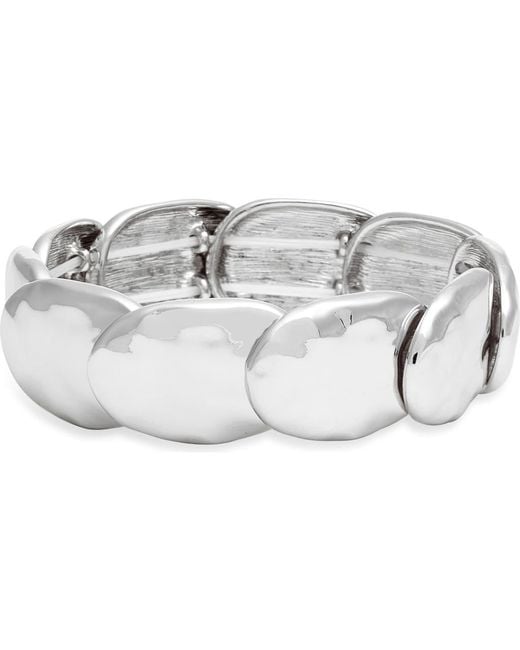 Open Edit Gray Oval Stretch Bracelet