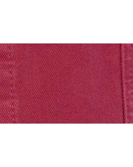 Kut From The Kloth Red Kara Fray Hem Cotton Blend Trucker Jacket