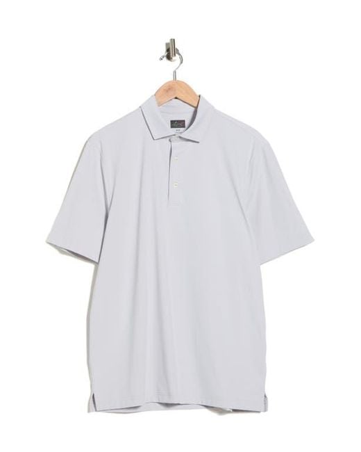 Greg Norman White Tournament Textured Solid Knit Polo for men