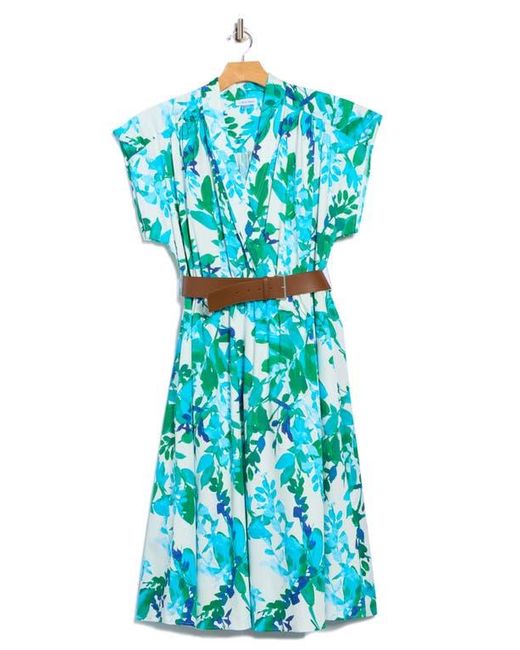 blue dresses casual Anne Klein Notch Collar Wrap Dress