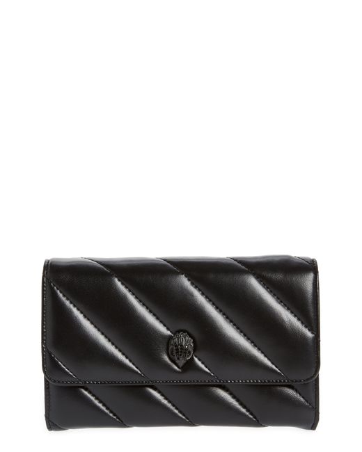 Kurt Geiger Black Soho Drench Leather Wallet On A Chain