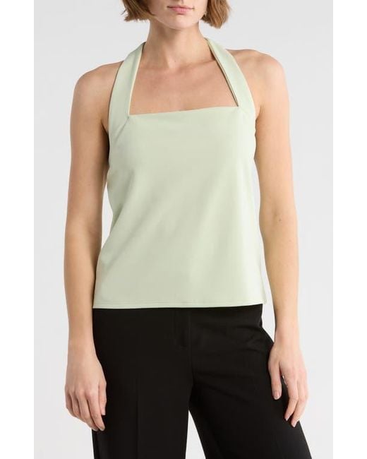 Halogen® Green Square Neck Halter Top