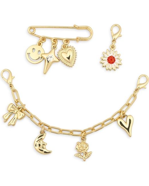 Dolce Vita Metallic Set Of 3 Clip-On Shoe Charms