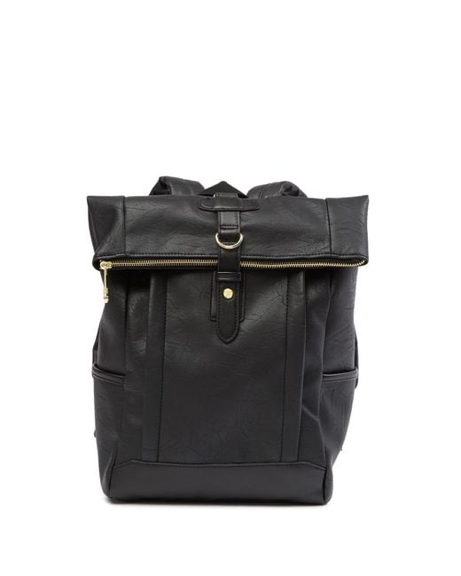 Madden Girl Black Fold-top Backpack