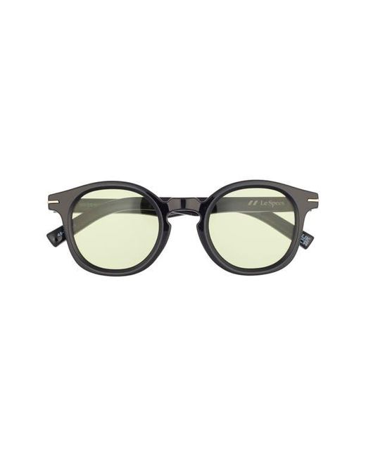 Le Specs Black Hoodwinked Round Sunglasses, 48Mm