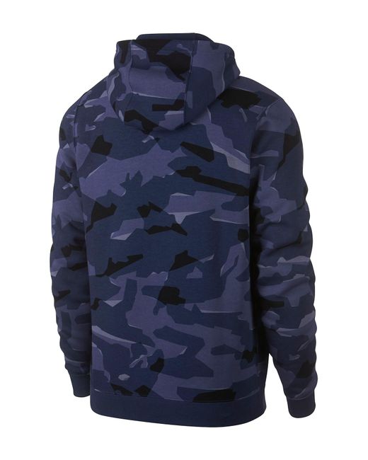 Nike Club Camouflage Fleece Hoodie in Blue for Men | Lyst