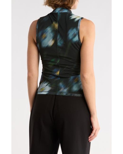 Rag & Bone Multicolor Aliyah Mock Neck Sleeveless Mesh Top