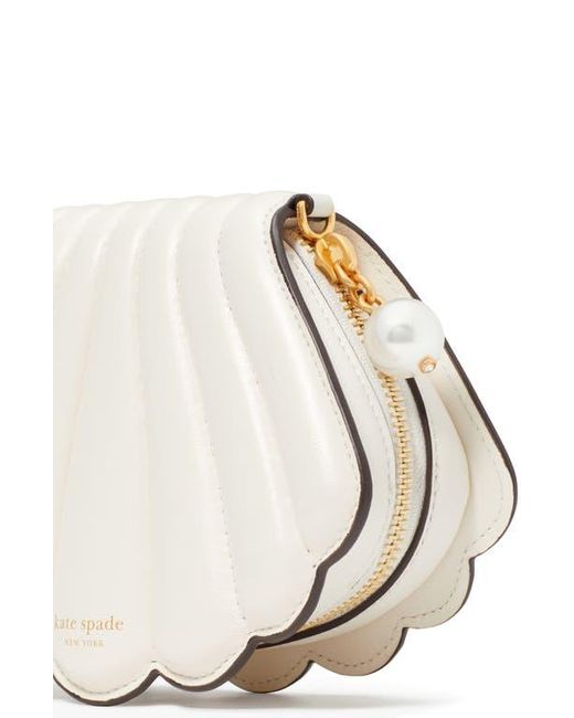 Kate Spade Natural What The Shell Pearlized Smooth Leather Seashell Crossbody