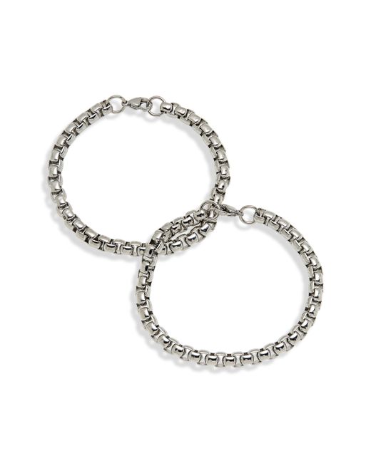 Nordstrom Metallic Set Of 2 Box Chain Bracelets for men