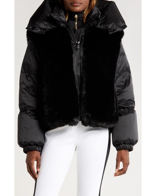 Goldbergh Black La Reine Mixed Media Down Ski Jacket