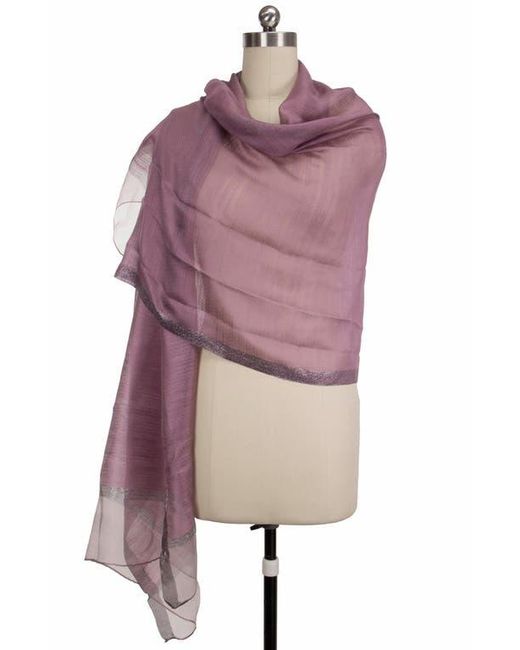 Saachi Pink Shimmer Border Scarf