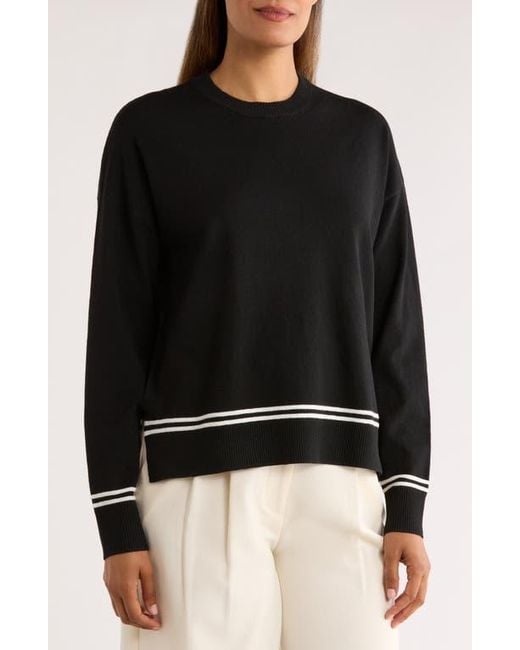 Nordstrom Rack Black Tipped Crewneck Sweater