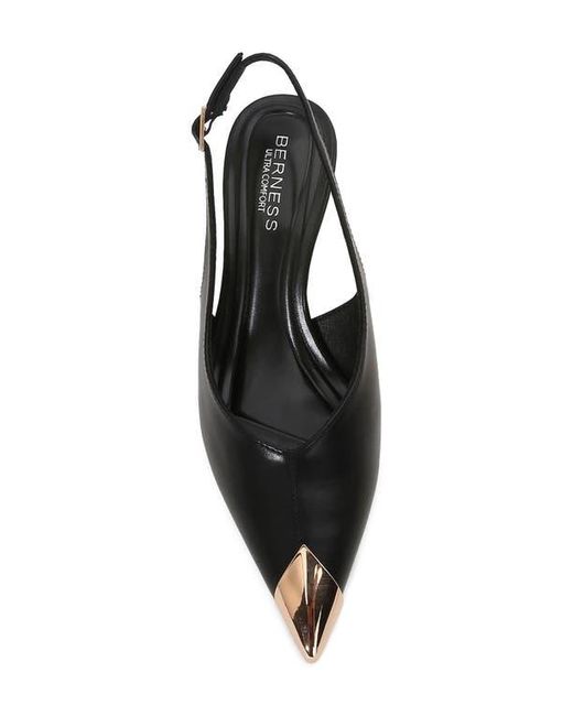 BERNESS Black Vianna Cap Toe Slingback Pump