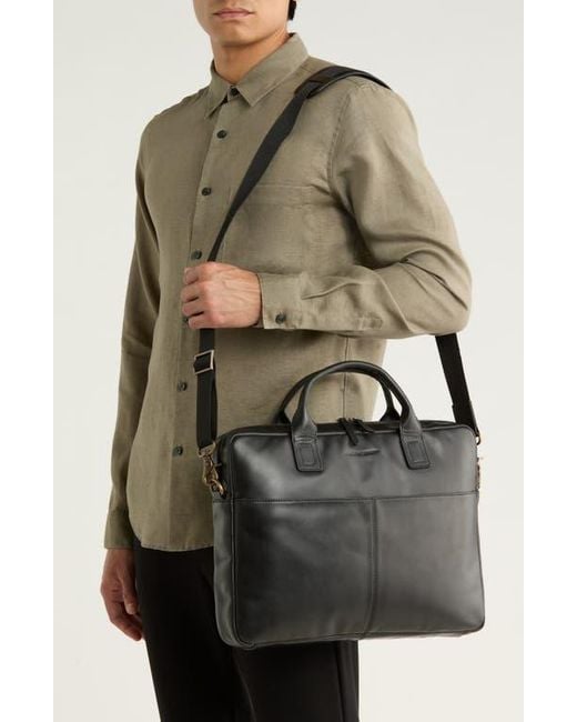 Johnston & Murphy Black Hunter Briefcase for men