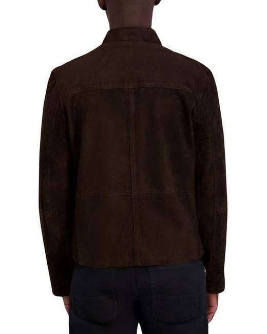 Karl Lagerfeld Black Suede Zip Jacket for men