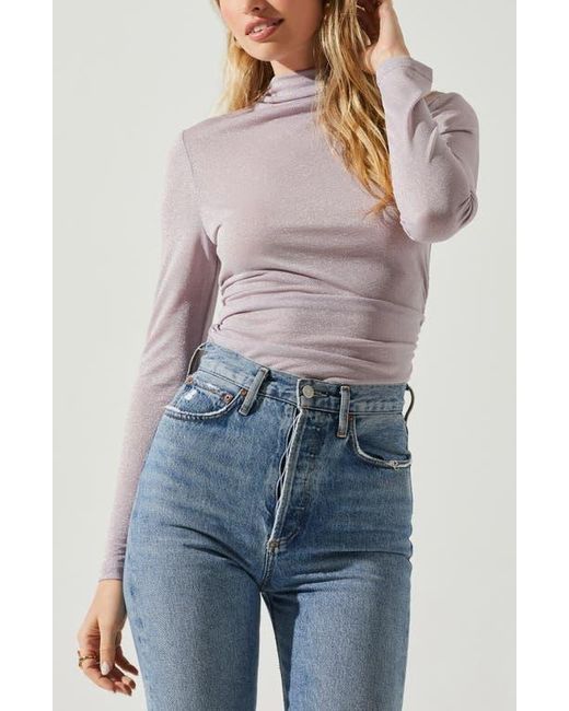 Astr White Jobelle Long Sleeve Turtleneck Top