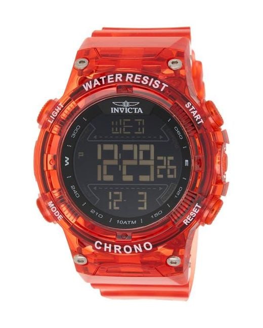 INVICTA WATCH Red Racing Silicone Strap Watch, 52Mm for men