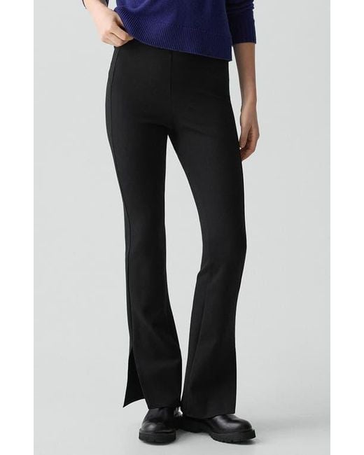 Theory Black Slit Flare Leg Pants
