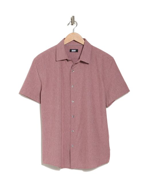DKNY Pink Ezra Short Sleeve Button-up Shirt for men