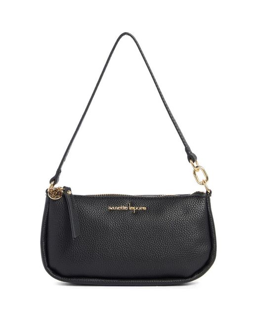 Nanette Lepore Black Frannie Convertible Baguette Shoulder Bag