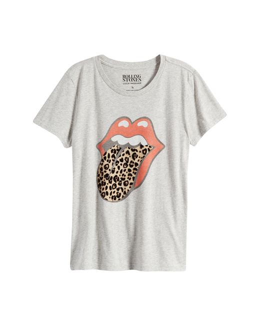 Lucky Brand Blue Rolling Stone Leopard Cotton Graphic T-shirt